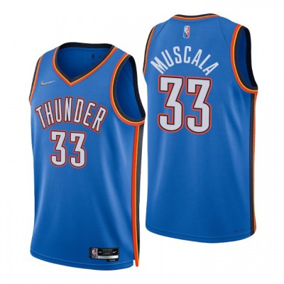 Nike Oklahoma City Thunder #33 Mike Muscala Blue Men's 2021-22 NBA 75th Anniversary Diamond Swingman Jersey - Icon Edition Men's